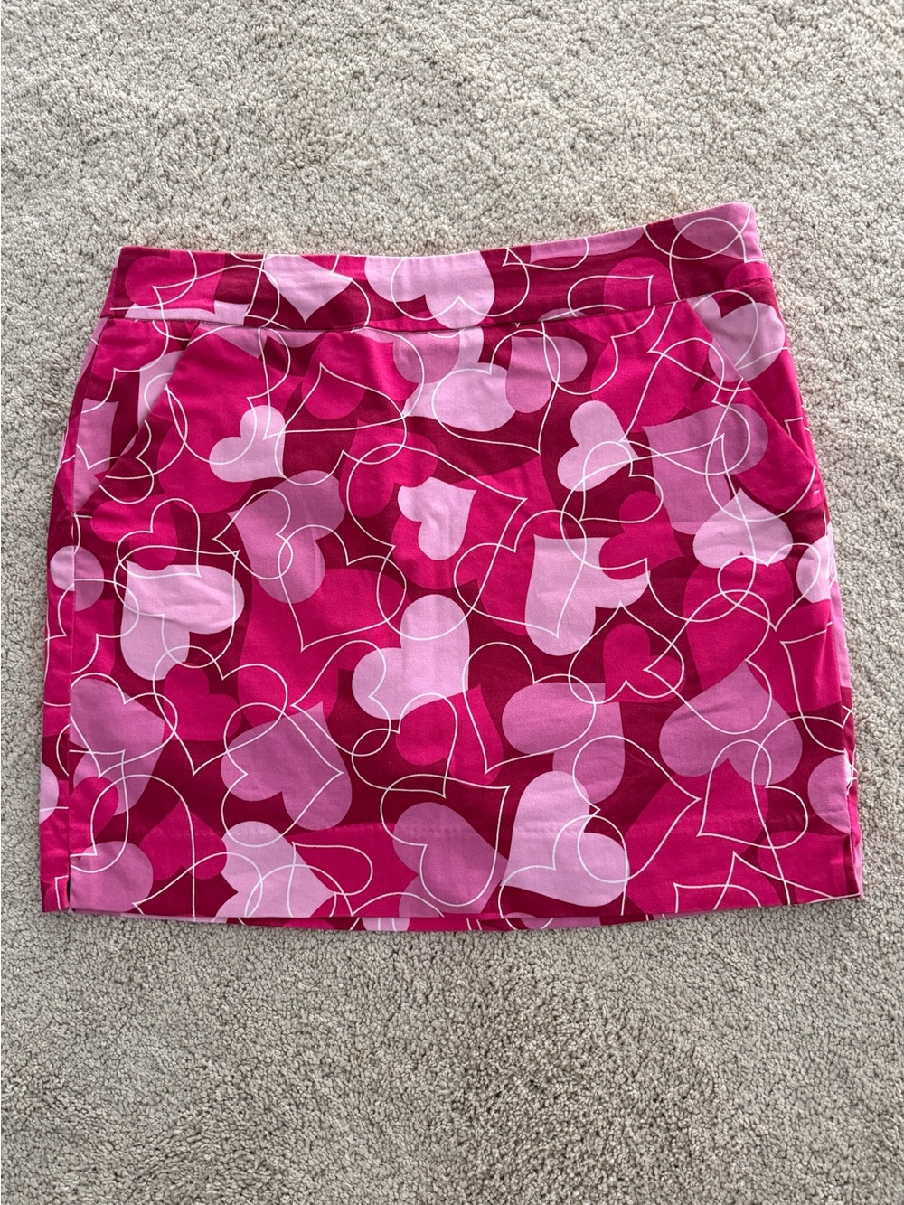 💕🩷LOUDMOUTH Ladies Golf Skort Pink Hearts Size 8🩷💕